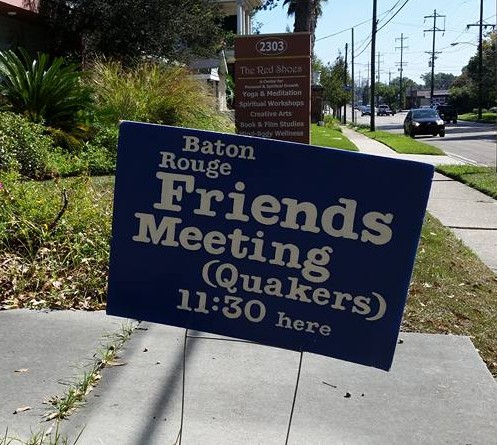 Outdoor sign at Baton Rouge Friends Meeting